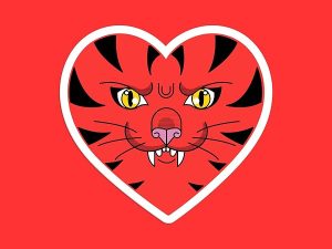 Tiger Heart Sticker