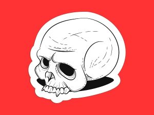 Vampire Skull Sticker