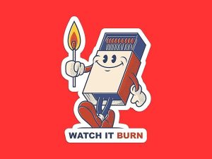 Watch It Burn Matches Sticker