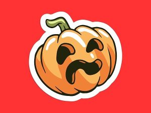 Weird Pumpkin Jack O Lantern Sticker