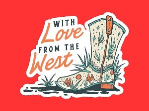 Wester Cowgirl Boot Sticker