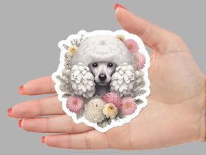 White Poodle Sticker