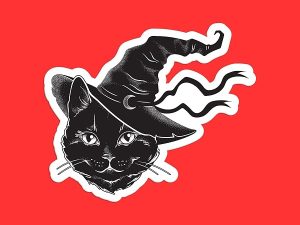 Witchy Black Cat Sticker