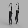 Hanging Black Cat Earrings | Hypoallergenic