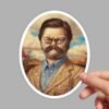 Ron Swanson Grumpy Cat Sticker