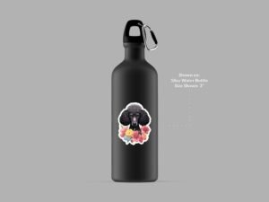Black Poodle Dog Sticker