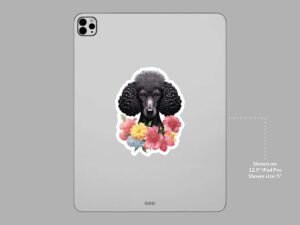 Black Poodle Dog Sticker