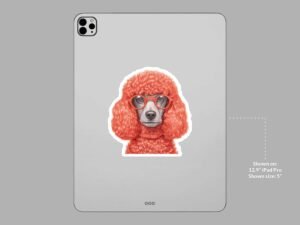Poodle wearing glasses Sticker