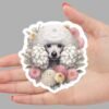White Poodle Sticker