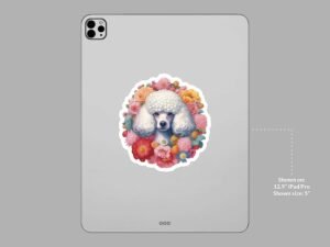 White Poodle Dog Sticker