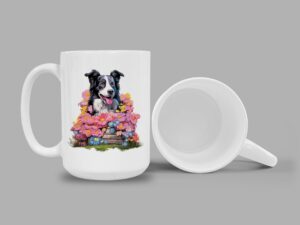 Border Collie 15oz Ceramic Coffee or Tea Mug