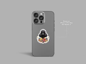 Black Poodle Dog Sticker