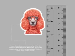 Poodle wearing glasses Sticker