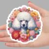 White Poodle Dog Sticker