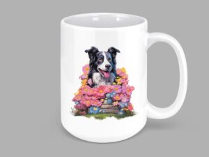 Border Collie 15oz Ceramic Coffee or Tea Mug