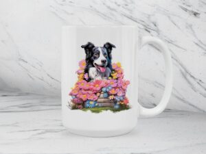 Border Collie 15oz Ceramic Coffee or Tea Mug