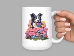 Border Collie 15oz Ceramic Coffee or Tea Mug