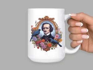 Edgar Allan Poe Mug | 15oz Ceramic Coffee or Tea Mug