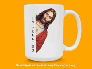 Jesus I'm Telling Dad Sticker