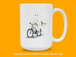 Ghost Riding a Bicycle Sticker