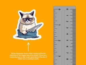 Grumpy Cat I'll Cut You Sticker
