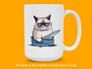 Grumpy Cat I'll Cut You Sticker