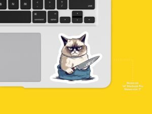 Grumpy Cat I'll Cut You Sticker