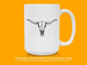 Texas Longhorn Bull Skull Sticker
