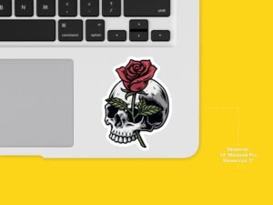 Rose Skull Sticker