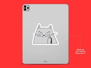 Flip Off Cat Sticker