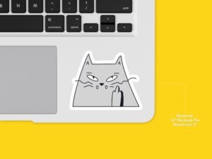 Flip Off Cat Sticker