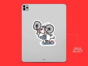 Skeleton Bike Wreck Sticker