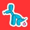 Pooping Balloon Dog Sticker