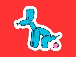 Pooping Balloon Dog Sticker
