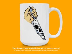 Skeleton Knife Sticker