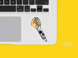 Skeleton Knife Sticker