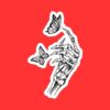 Skeleton Hand Butterfly Sticker