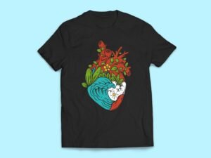 Earth Wave Heart Sticker