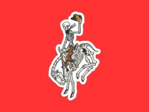 Skeleton Cowboy Sticker
