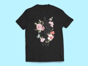 Floral Skeleton Torso Sticker