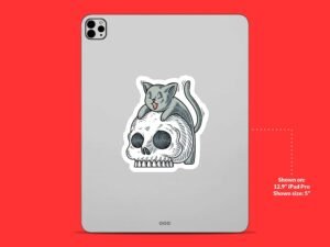 Cute Cat Skull Sticker