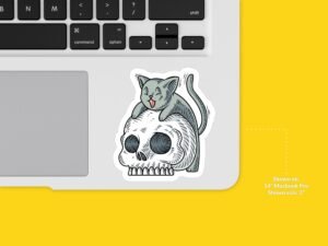 Cute Cat Skull Sticker