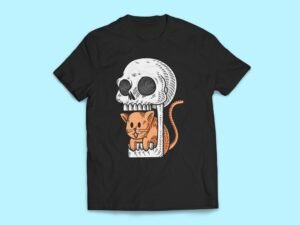 Cat in a Skull Sticker