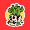 Desert Cactus Skull Sticker