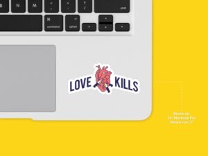 Love Kills Dagger Heart sticker