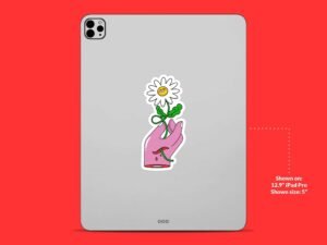 Holding a Daisy Sticker