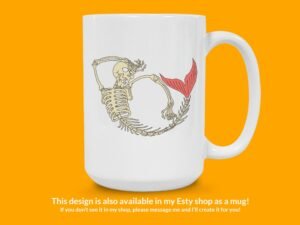 Skeleton Mermaid Sticker