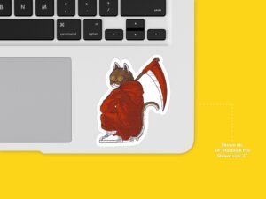 Grim Reaper Cat Sticker