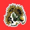 Sunflower Skull Sticker