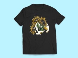 Sunflower Skull Sticker